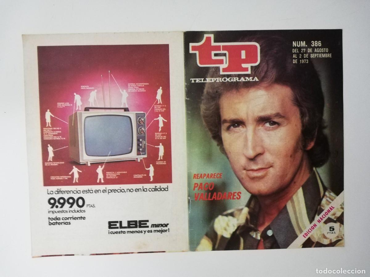 Coleccionismo de revista Teleprograma: PORTADA DE LA REVISTA TELE PROGRAMA TP N&ordm; 386 - Foto 1