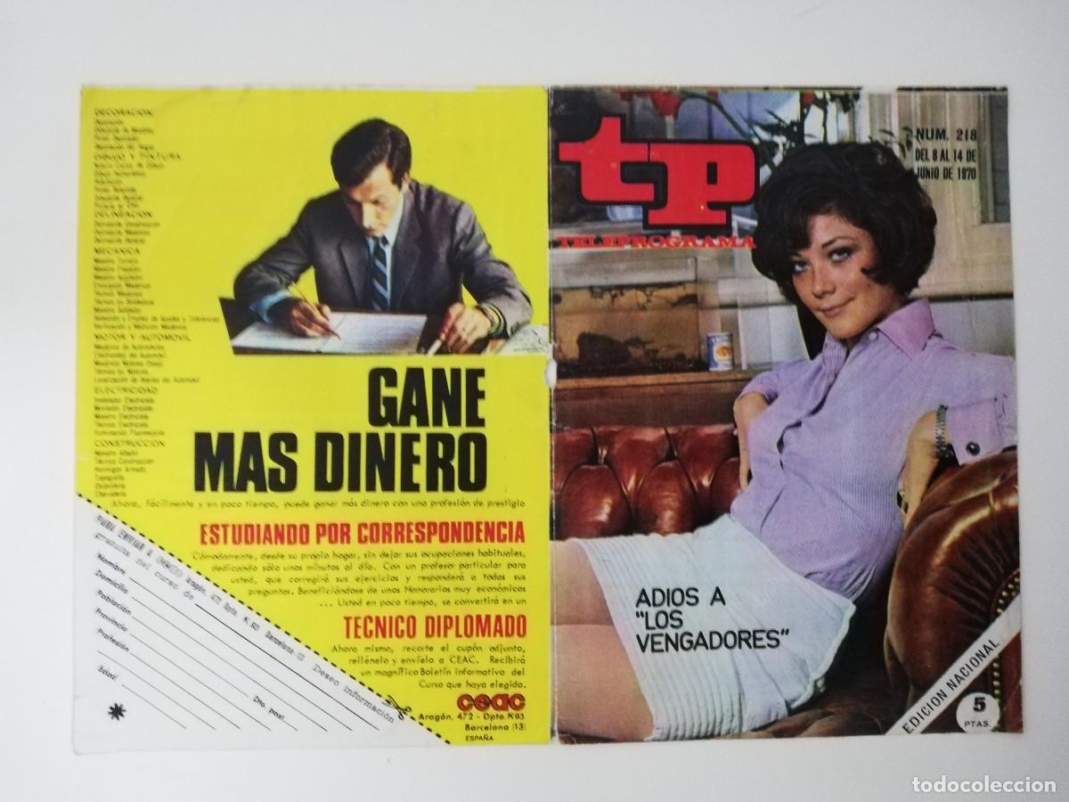 Coleccionismo de revista Teleprograma: PORTADA DE LA REVISTA TELE PROGRAMA TP N&ordm; 218 - Foto 1