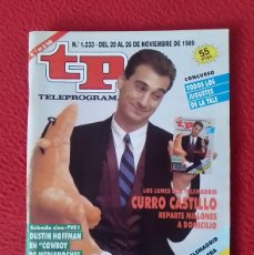 Coleccionismo de Revista Teleprograma: ANTIGUA REVISTA MAGAZINE TP TELEPROGRAMA Nº 1233 1989 SÁBADO CINE DUSTIN HOFFMAN..CURRO CASTILLO ETC