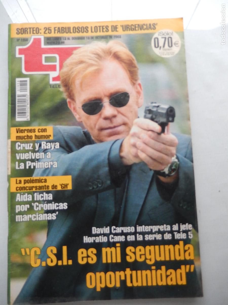 Coleccionismo de revista Teleprograma: TP TELEPROGRAMA - N&ordm; 1958- 13-OCTUBRE 2003-DAVID CARUSO - CSI - Foto 1