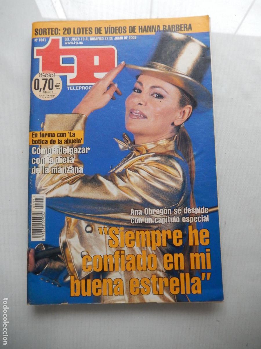 Coleccionismo de revista Teleprograma: TP TELEPROGRAMA - N&ordm; 1941-16 -JUNIO 2003- ANA OBREGON - SIEMPRE EN CONFIADO EN MI - Foto 1