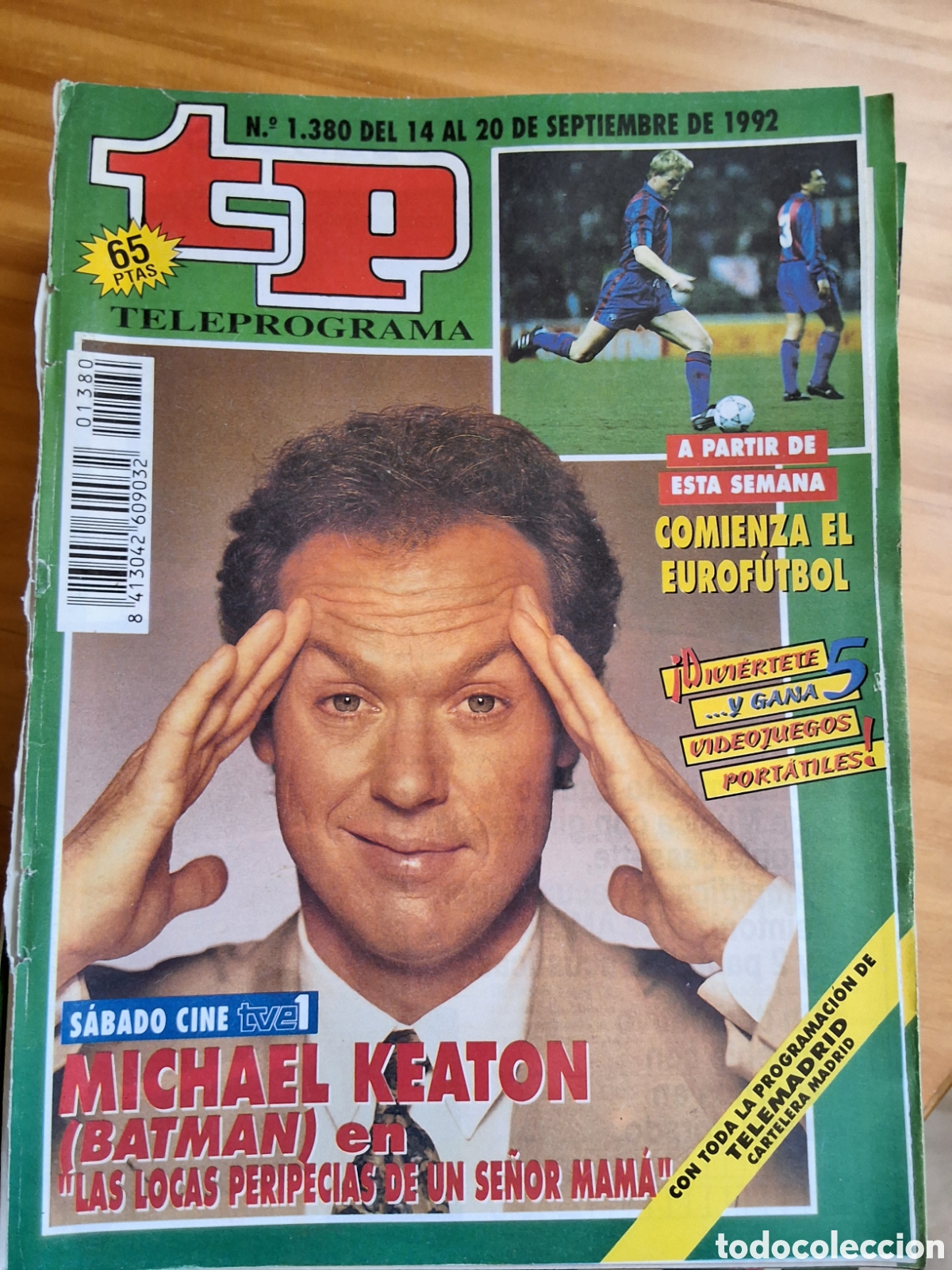 Coleccionismo de revista Teleprograma: Teleprograma revista 1380 a&ntilde;o (14-9-1992) Michael Keaton - Foto 1