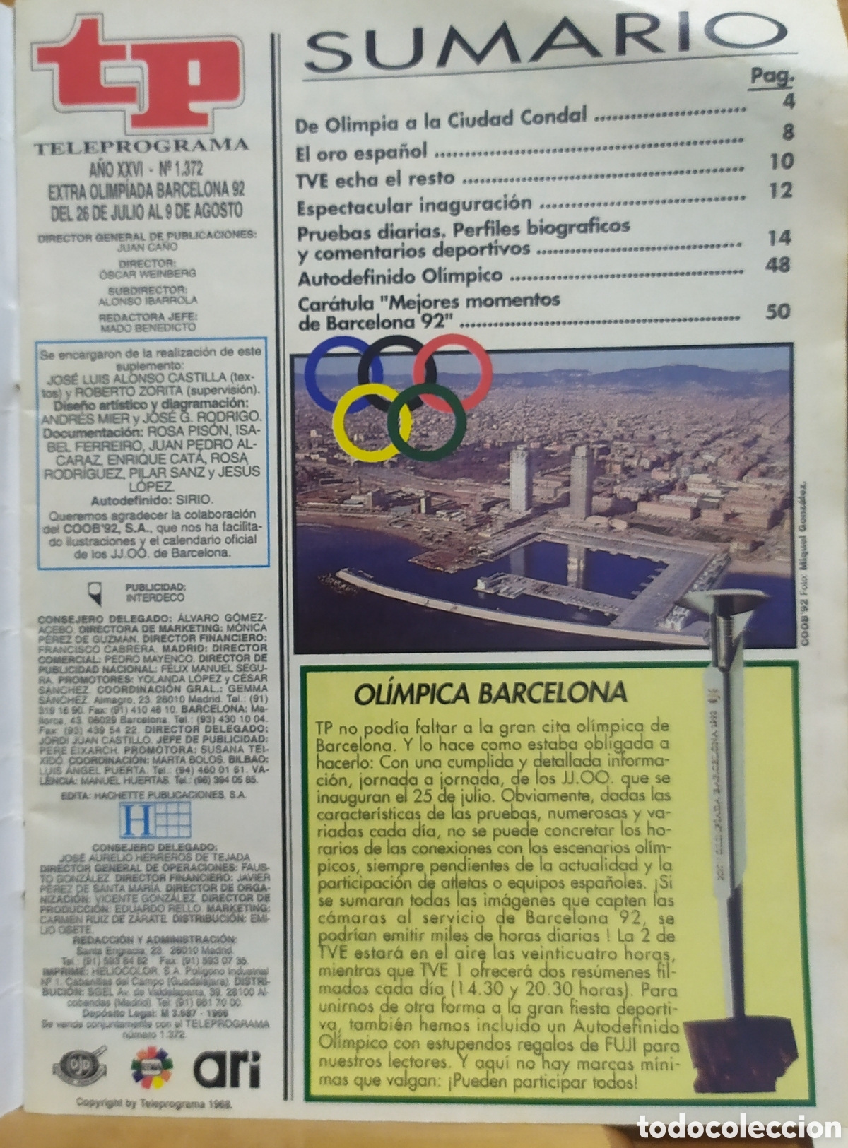 Coleccionismo de revista Teleprograma: PT (teleprograma) - Barcelona 92 Extra Olimpiadas - Foto 3
