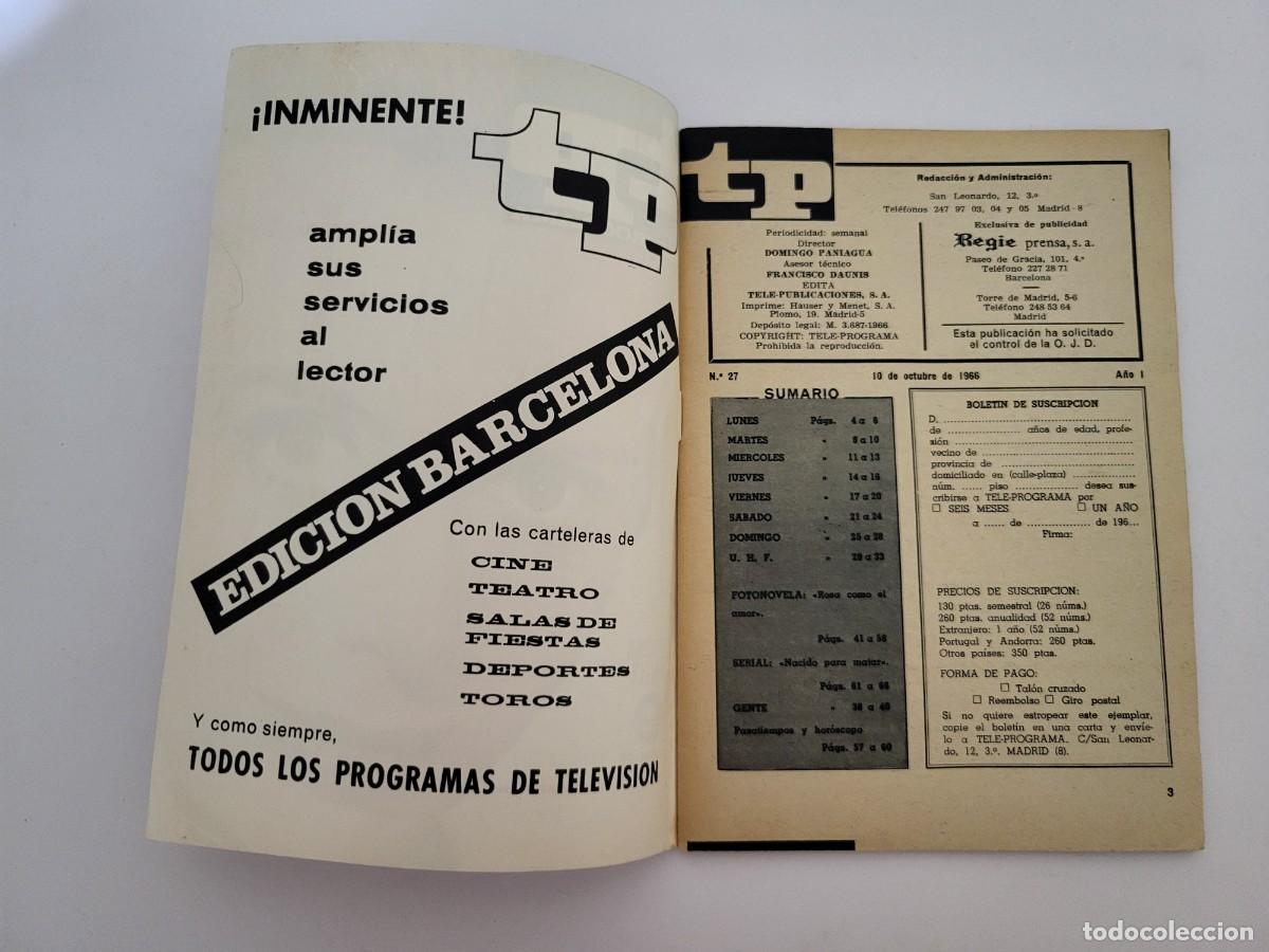 Coleccionismo de revista Teleprograma: TP. Teleprograma, N.&ordm; 27, Deborah Walley. Del 10 al 16 de octubre de 1966. - Foto 3