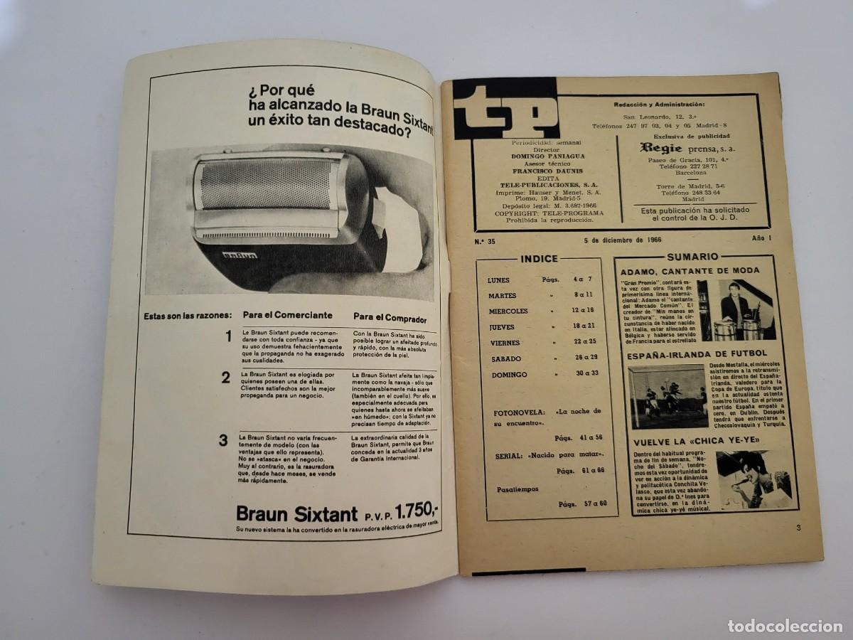Coleccionismo de revista Teleprograma: TP. Teleprograma, N.&ordm; 35, Roberta Shore. Del 5 al 11 de diciembre de 1966. - Foto 3