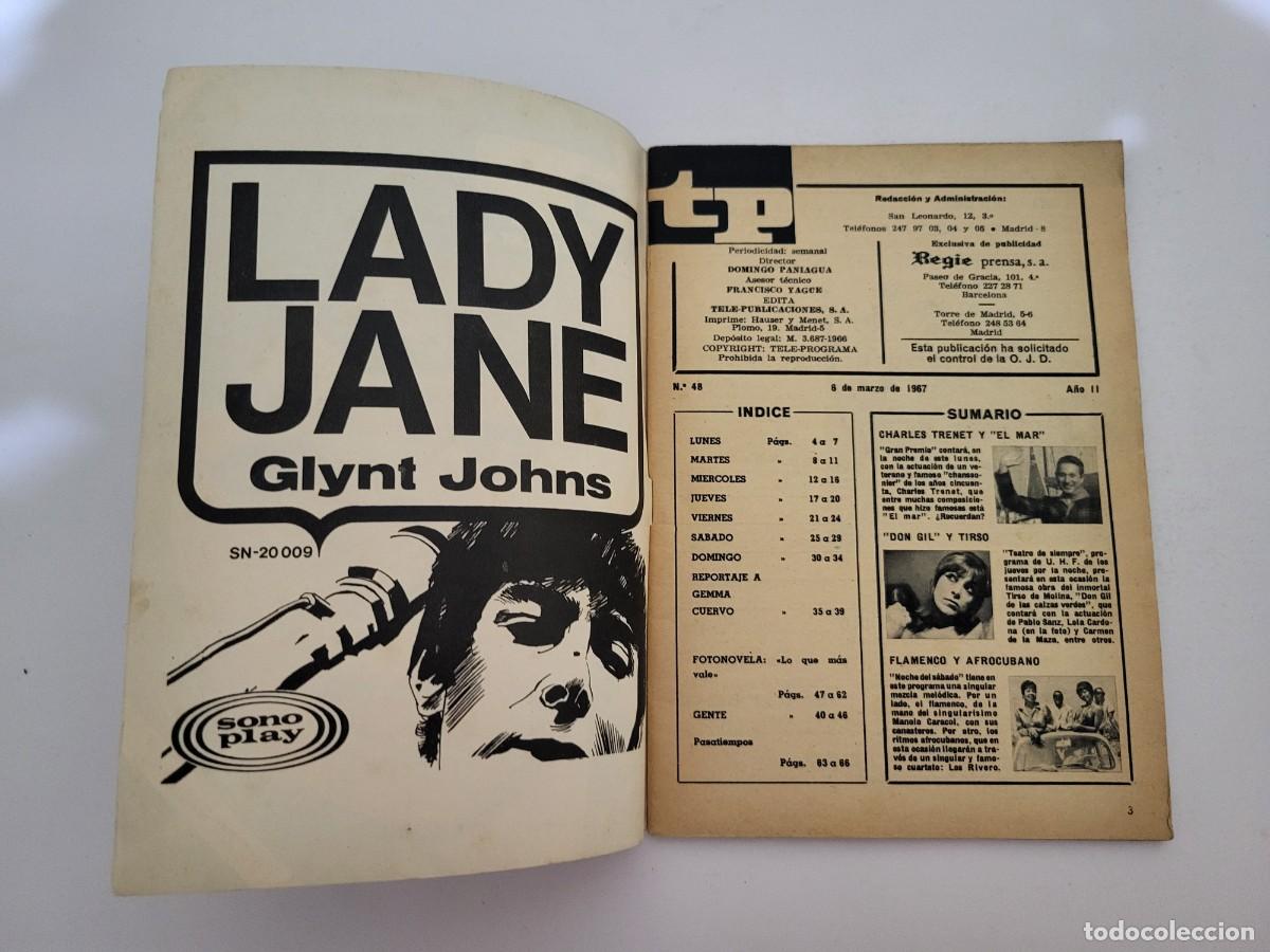 Coleccionismo de revista Teleprograma: TP. Teleprograma, N.&ordm; 48, Gemma Cuervo. Del 5 al 12 de marzo de 1967. - Foto 3