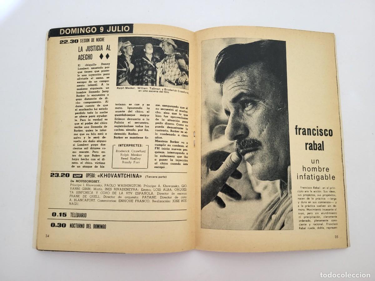 Coleccionismo de revista Teleprograma: TP. Teleprograma, N.&ordm; 65, Francisco Rabal. Del 3 al 9 de Julio de 1967. - Foto 6