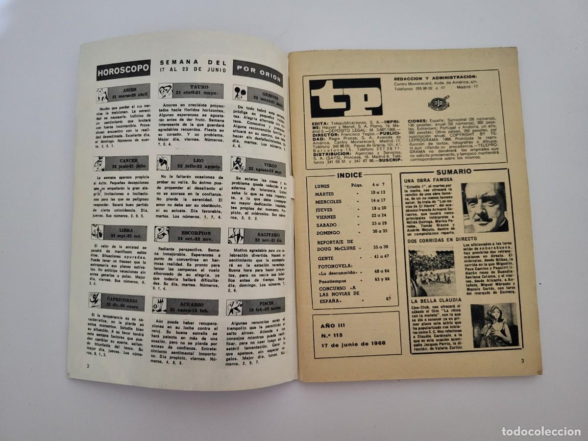 Coleccionismo de revista Teleprograma: TP. Teleprograma, N.&ordm; 115 Doug Mc clure. Del 17 al 23 de Junio de 1968. - Foto 5
