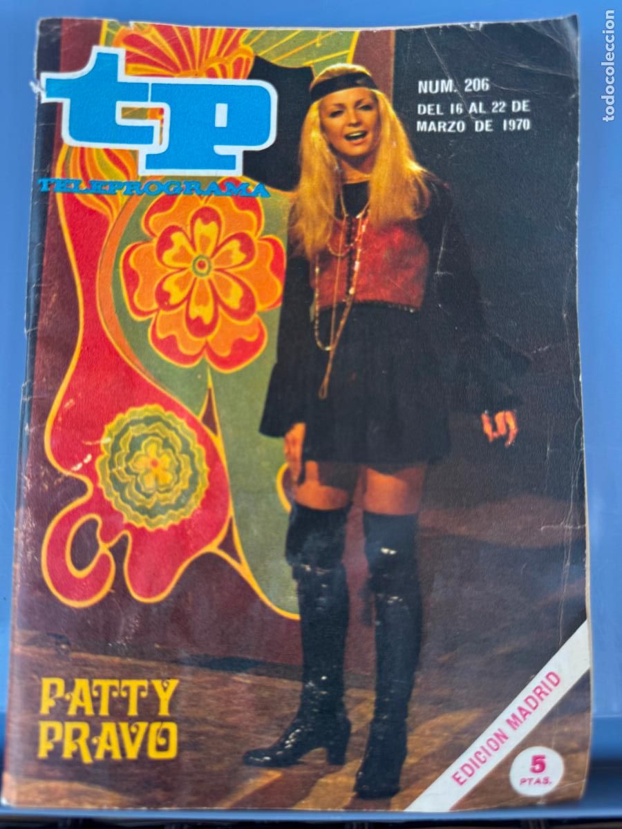 Coleccionismo de revista Teleprograma: TELEPROGRAMA TP 206 MARZO DE 1970 Patty Bravo - Foto 1