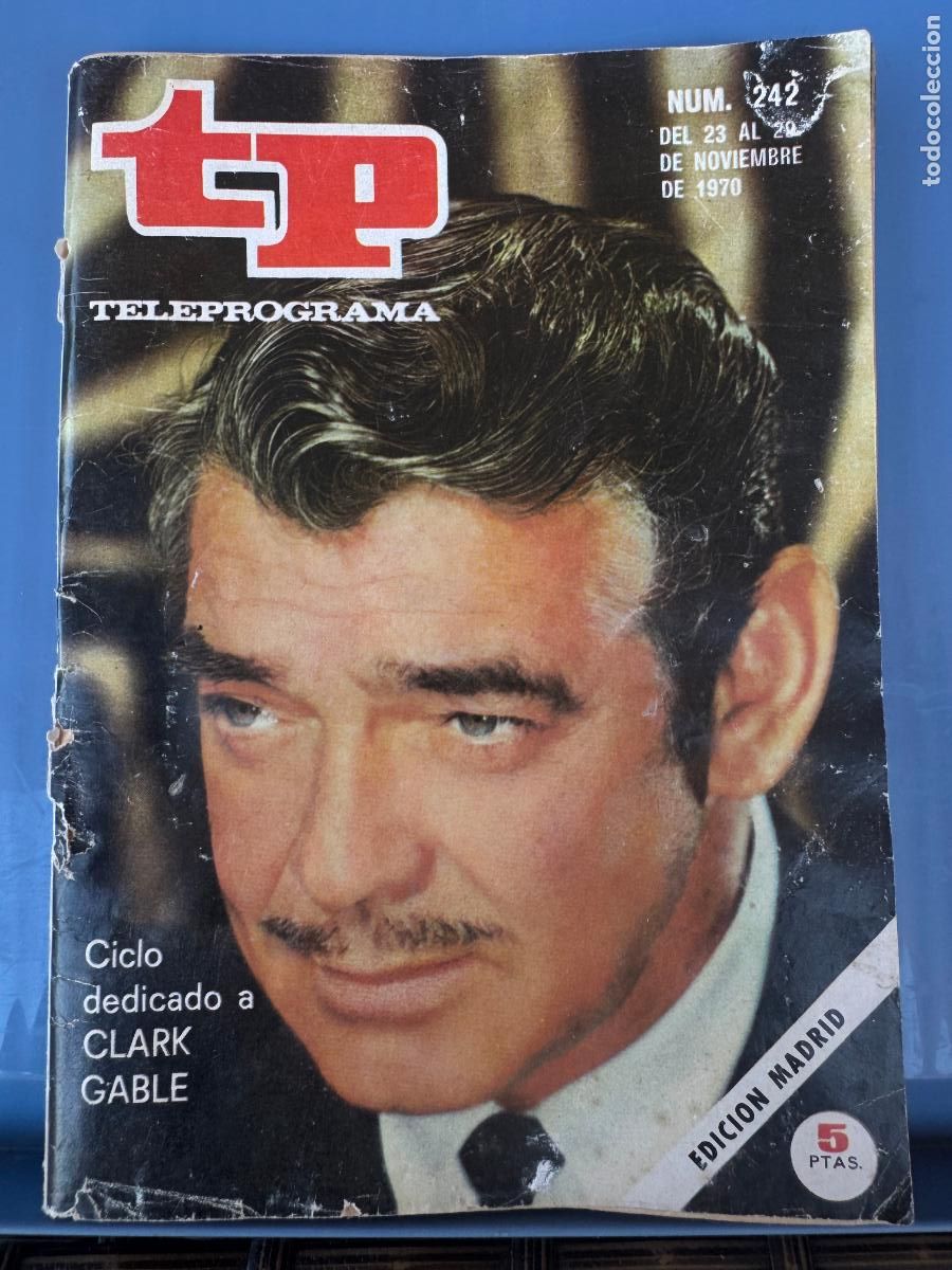 Coleccionismo de revista Teleprograma: TELEPROGRAMA TP 242 NOVIEMBRE DE 1970 CLARK GABLE - Foto 1