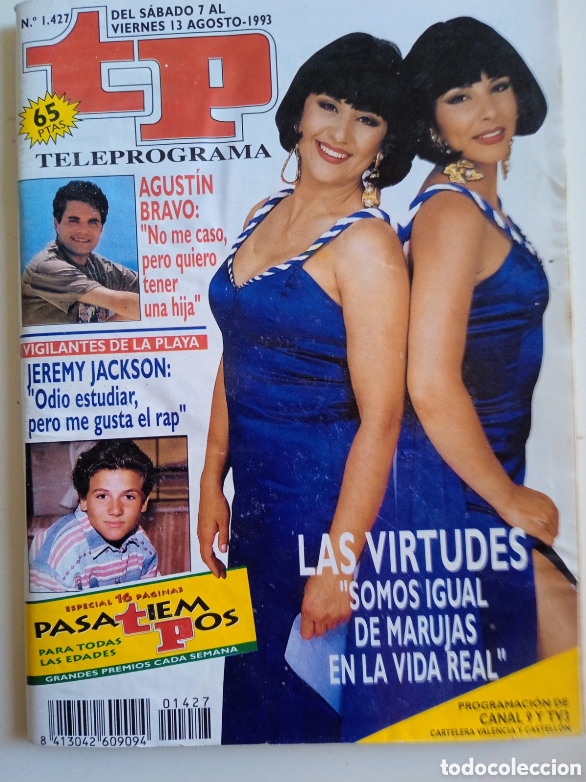 Coleccionismo de revista Teleprograma: TP Teleprograma n&deg; 1427 agosto 1993; Las Virtudes - Foto 1