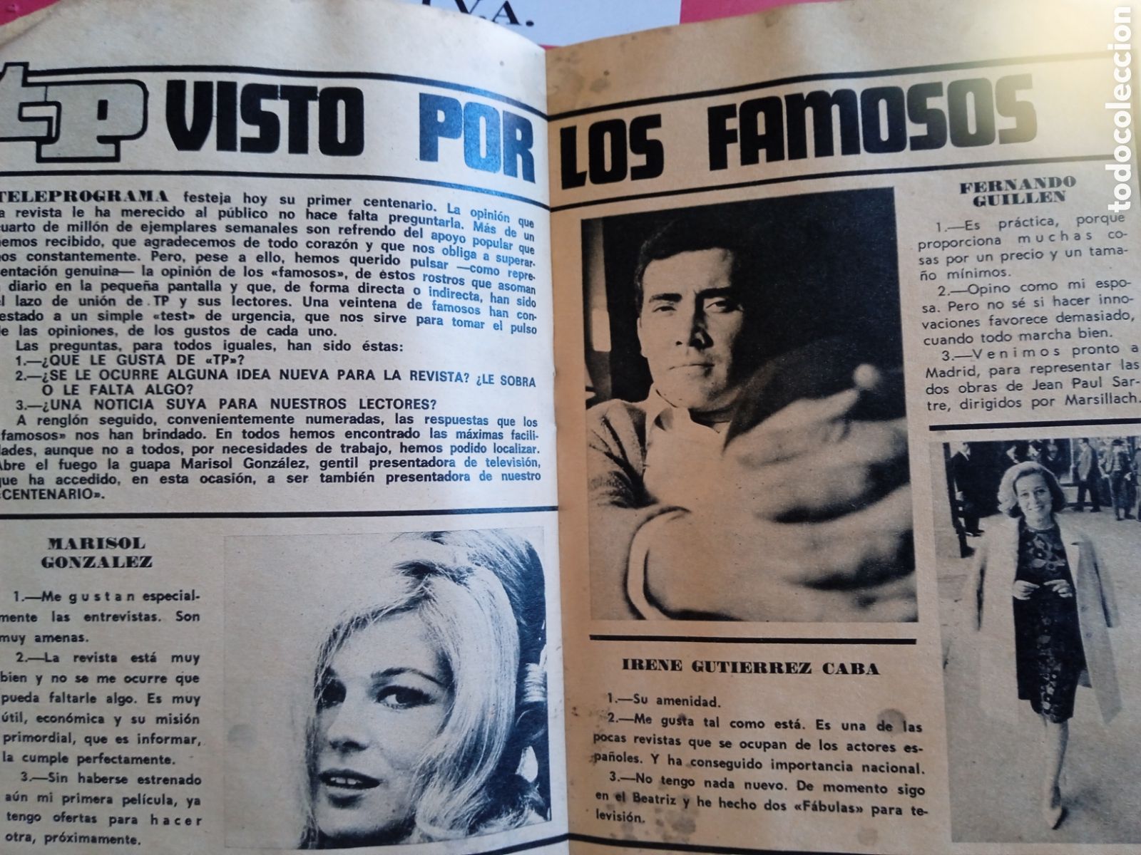 Coleccionismo de revista Teleprograma: TP Teleprograma 100 marzo 1968 Marisol Gonzalez - Foto 2