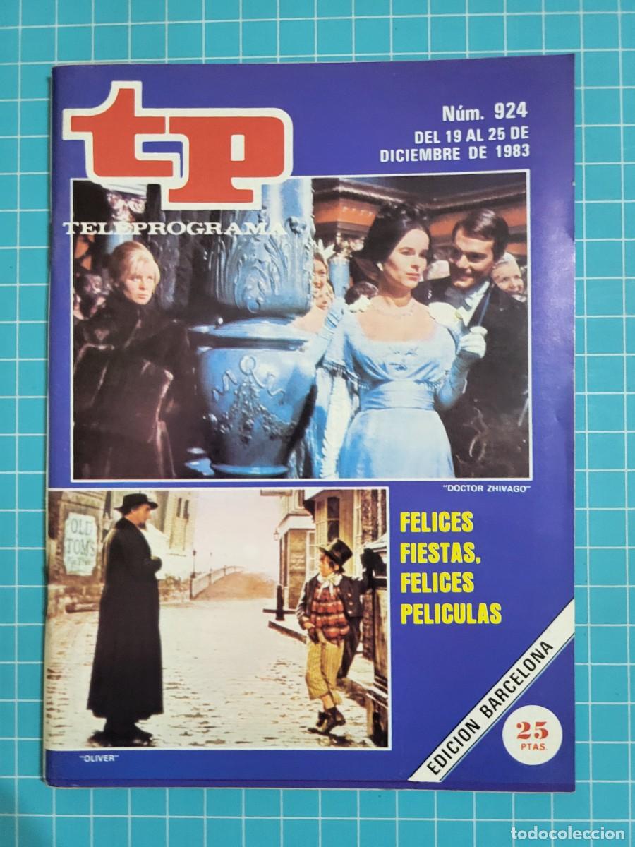 Coleccionismo de Revista Teleprograma: TP. Teleprograma, N.&ordm; 924. Felices fiestas, felices peliculas, 1983.