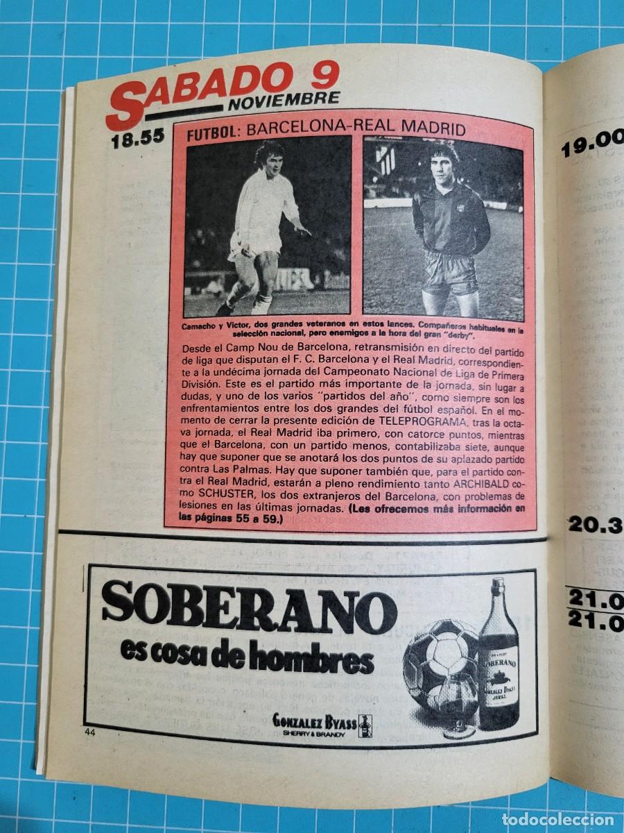 Coleccionismo de revista Teleprograma: TP. Teleprograma, N.&ordm; 1022. S&aacute;bado: Barca-Madrid, 1985. - Foto 6