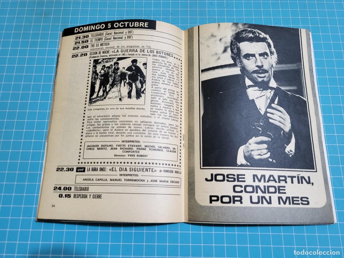 Coleccionismo de revista Teleprograma: TP. Teleprograma, N.&ordm; 182. El Conde de Montecristo. 1969. 2 Bolsa 1 - Foto 2