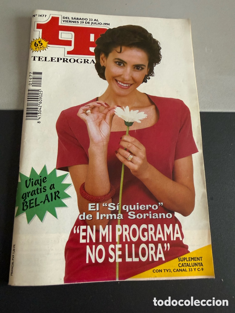 Coleccionismo de revista Teleprograma: TP. Teleprograma n 1477. Julio 1994. IRMA SORIANO