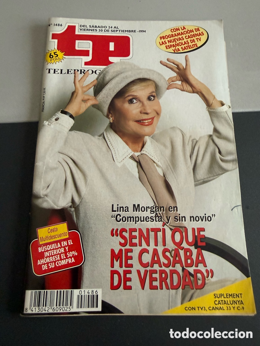 Coleccionismo de revista Teleprograma: TP. Teleprograma n 1486. Septiembre 1994. LINA MORGAN
