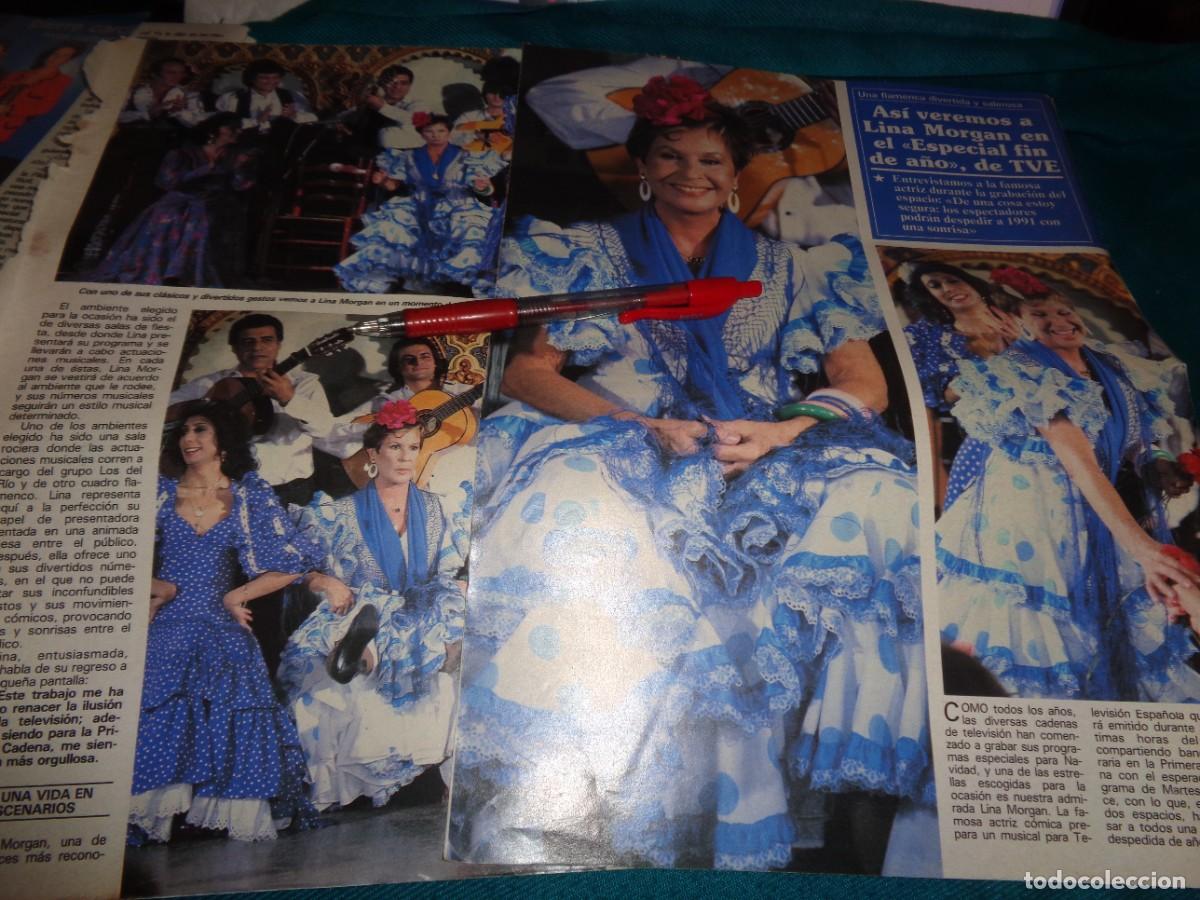 Coleccionismo de revista Teleprograma: RECORTE : LINA MORGAN, EN EL ESPECIAL FIN DE A&Ntilde;O. SEMANA, DCBRE 1991