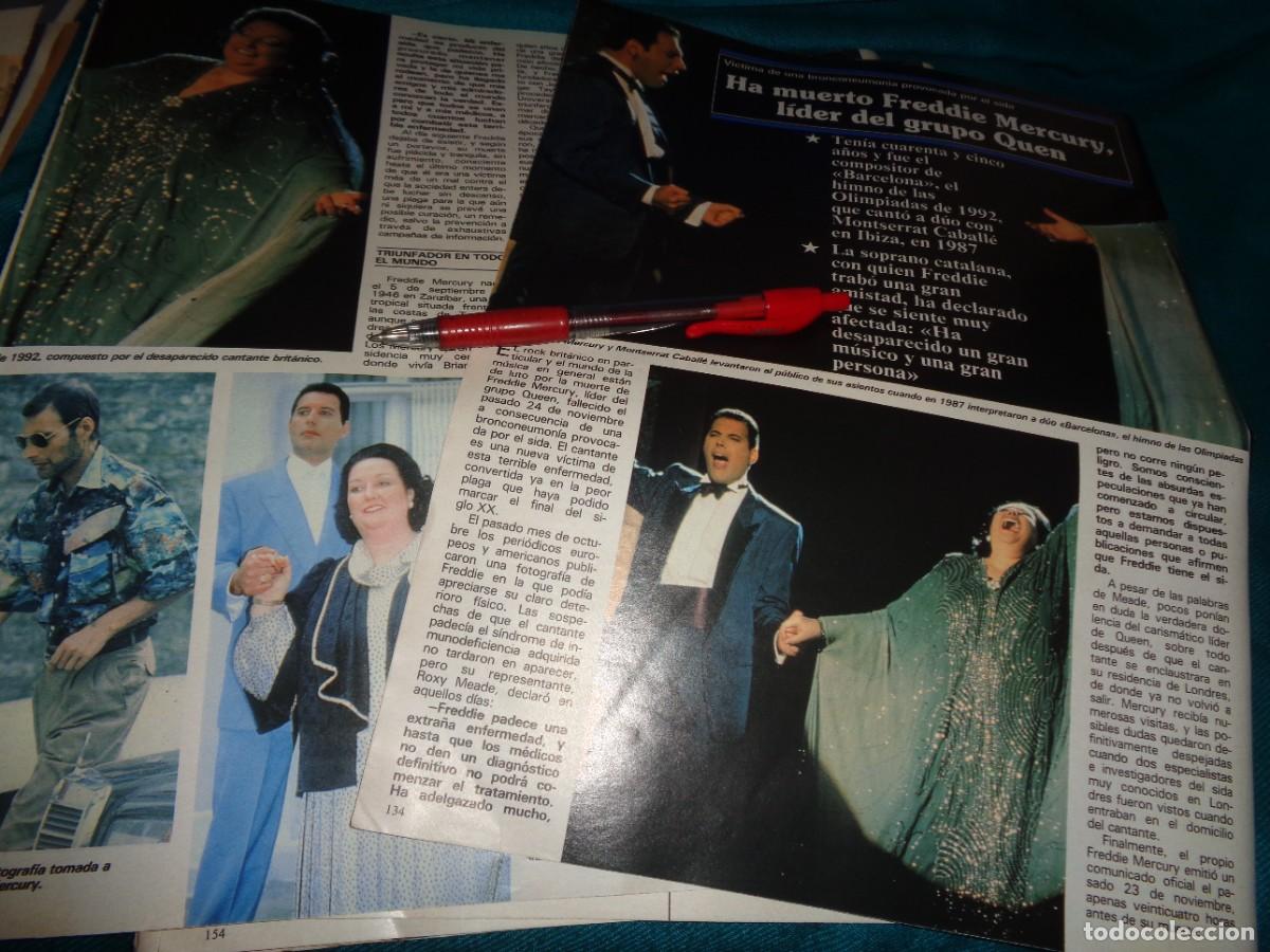 Coleccionismo de revista Teleprograma: RECORTE : HA MUERTO FREDDIE MERCURY. MONTSERRAT CABALL&Eacute;. SEMANA, DCBRE 1991