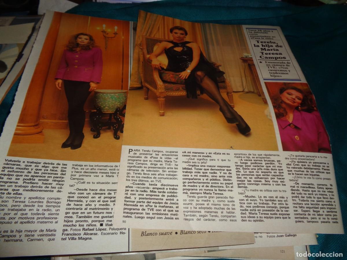 Coleccionismo de revista Teleprograma: RECORTE : TERELU, HIJA DE MARI TERE CAMPOS. SEMANA, DCBRE 1991