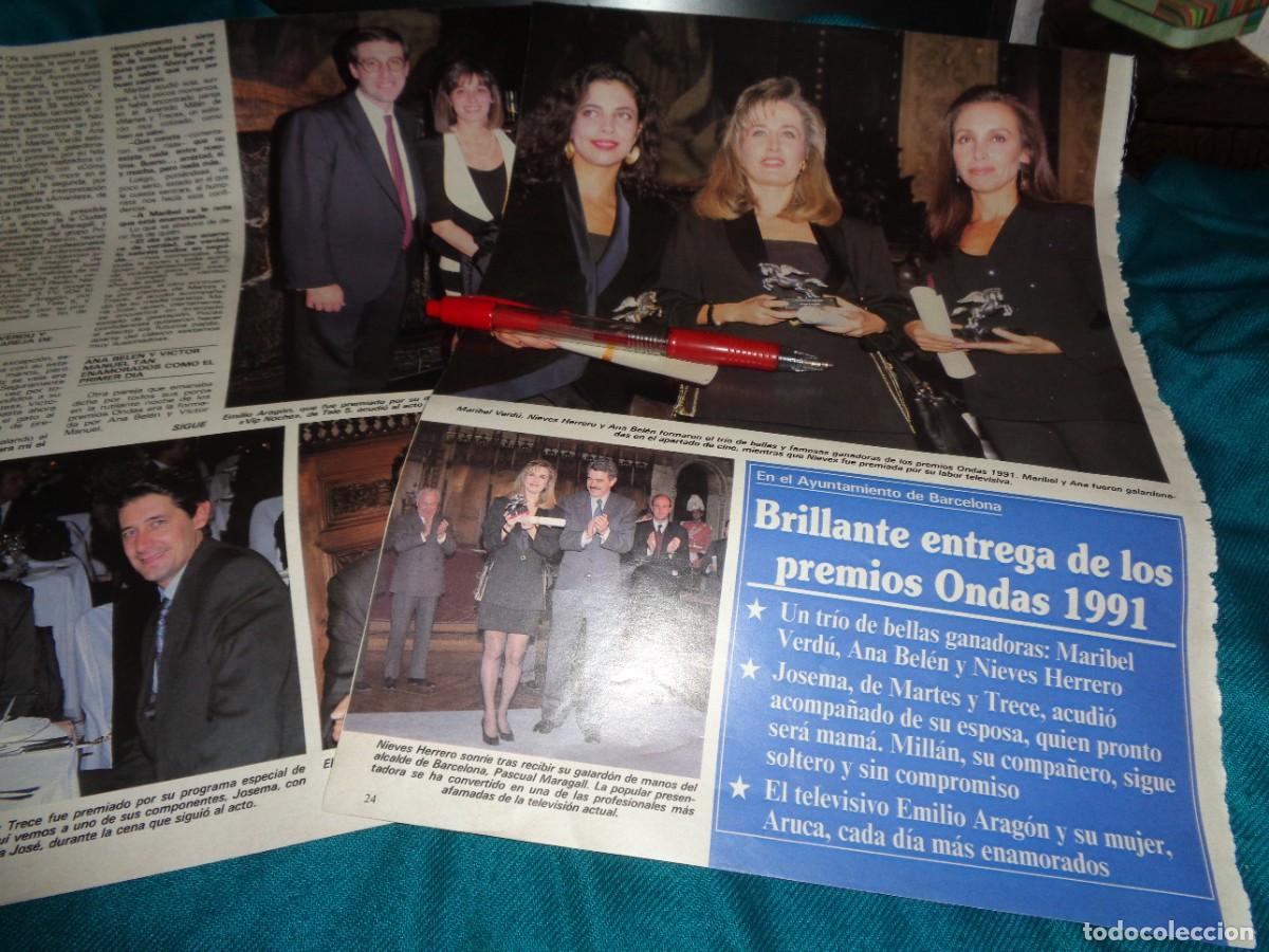 Coleccionismo de revista Teleprograma: RECORTE : ANA BELEN EN ENTREGA, PREMIOS ONDA 1991. SEMANA, DCBRE 1991