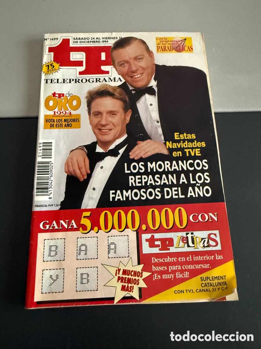 Coleccionismo de revista Teleprograma: TP. Teleprograma n 1499. Diciembre 1994. LOS MORANCOS