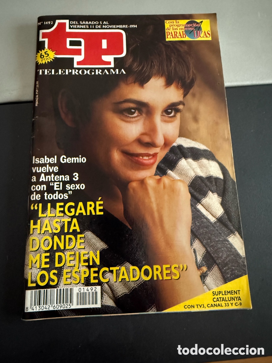 Coleccionismo de revista Teleprograma: TP. Teleprograma n 1492. Noviembre 1994. ISABEL GEMIO