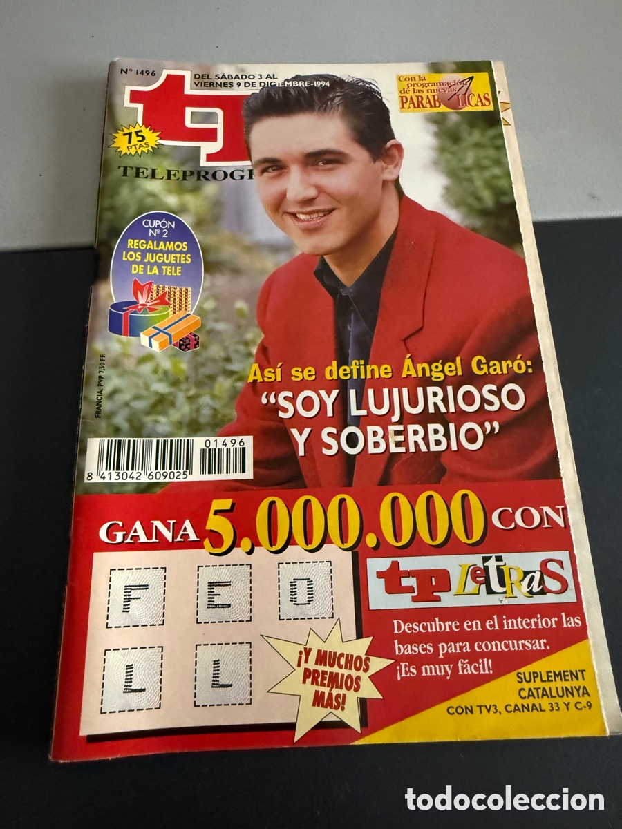 Colecionismo da Revista Teleprograma: TP. Teleprograma n 1496. Diciembre 1994 ANGEL GARO