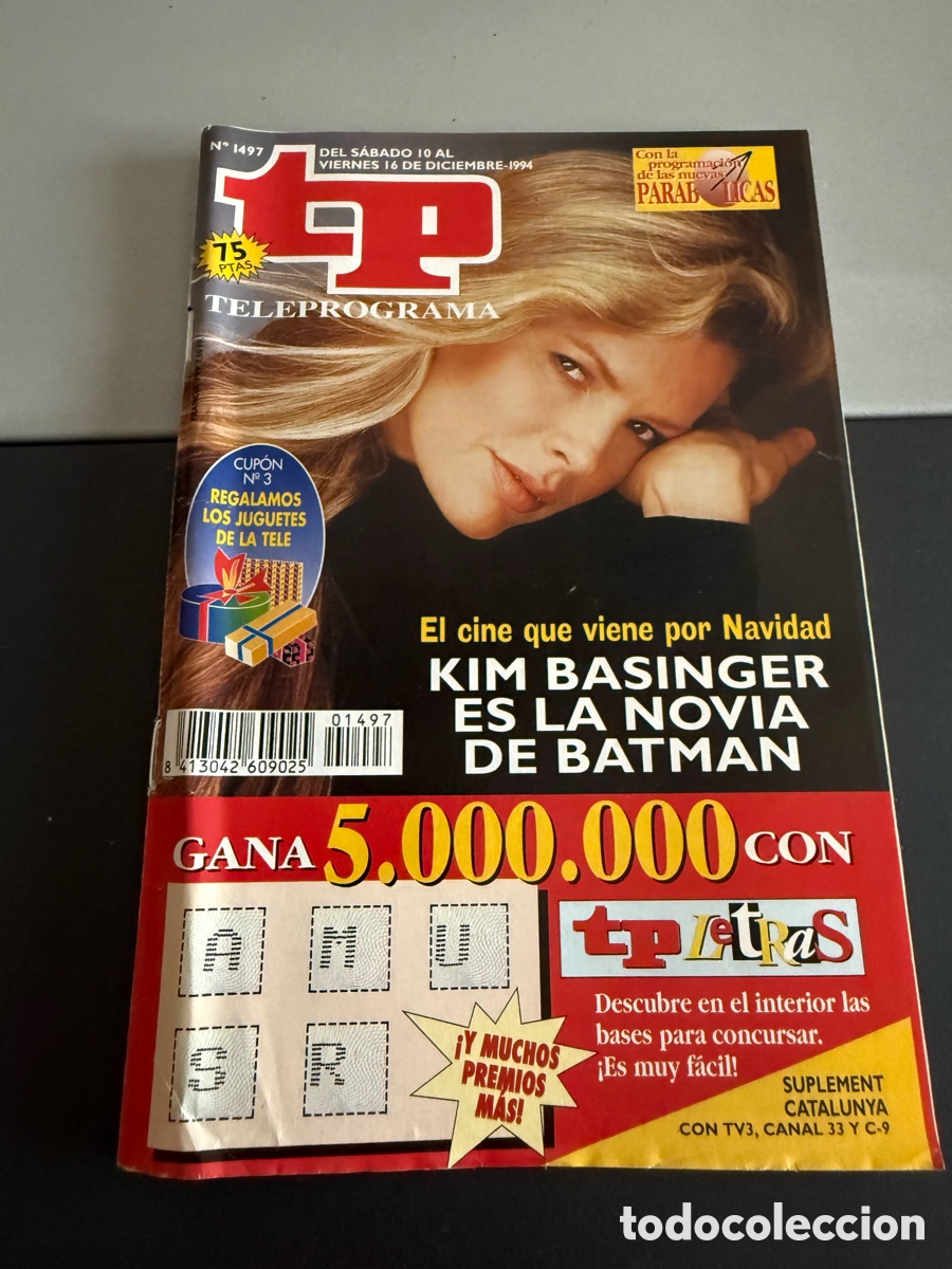 Coleccionismo de revista Teleprograma: TP. Teleprograma n 1497. Diciembre 1994. KIM BASINGER