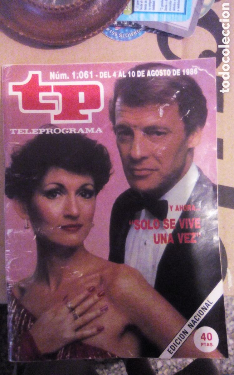 Coleccionismo de revista Teleprograma: TP. N&deg; 1061. Del 4 al 10 agosto 1986. Serie TV &rdquo;Solo se vive una vez&rdquo;. Con fotos de los actores y a