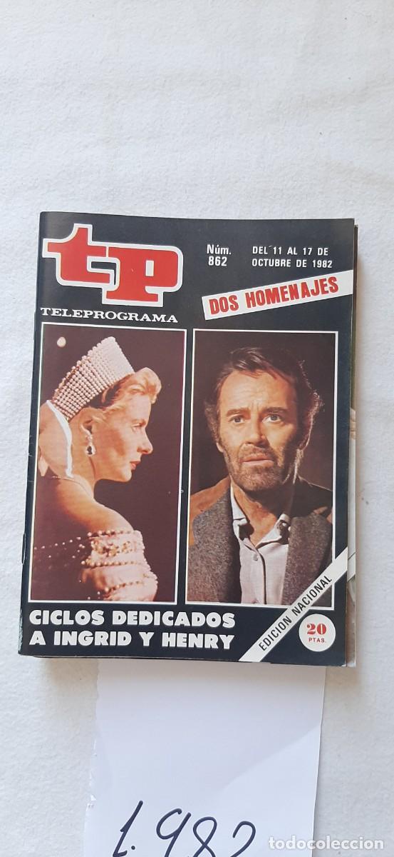 Collectionnisme de Magazine Teleprograma: TELEPROGRAMA A&Ntilde;O 1982:N&ordm;0862 Cine (Ingrid Bergman y Henry Fonda)