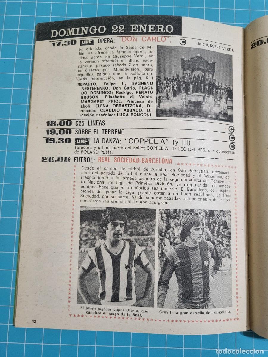 Coleccionismo de revista Teleprograma: Teleprograma. N.&ordm; 615. &rdquo;El planeta de los simios&rdquo;, 1978. 4 bolsa 7, B.T. - Foto 3