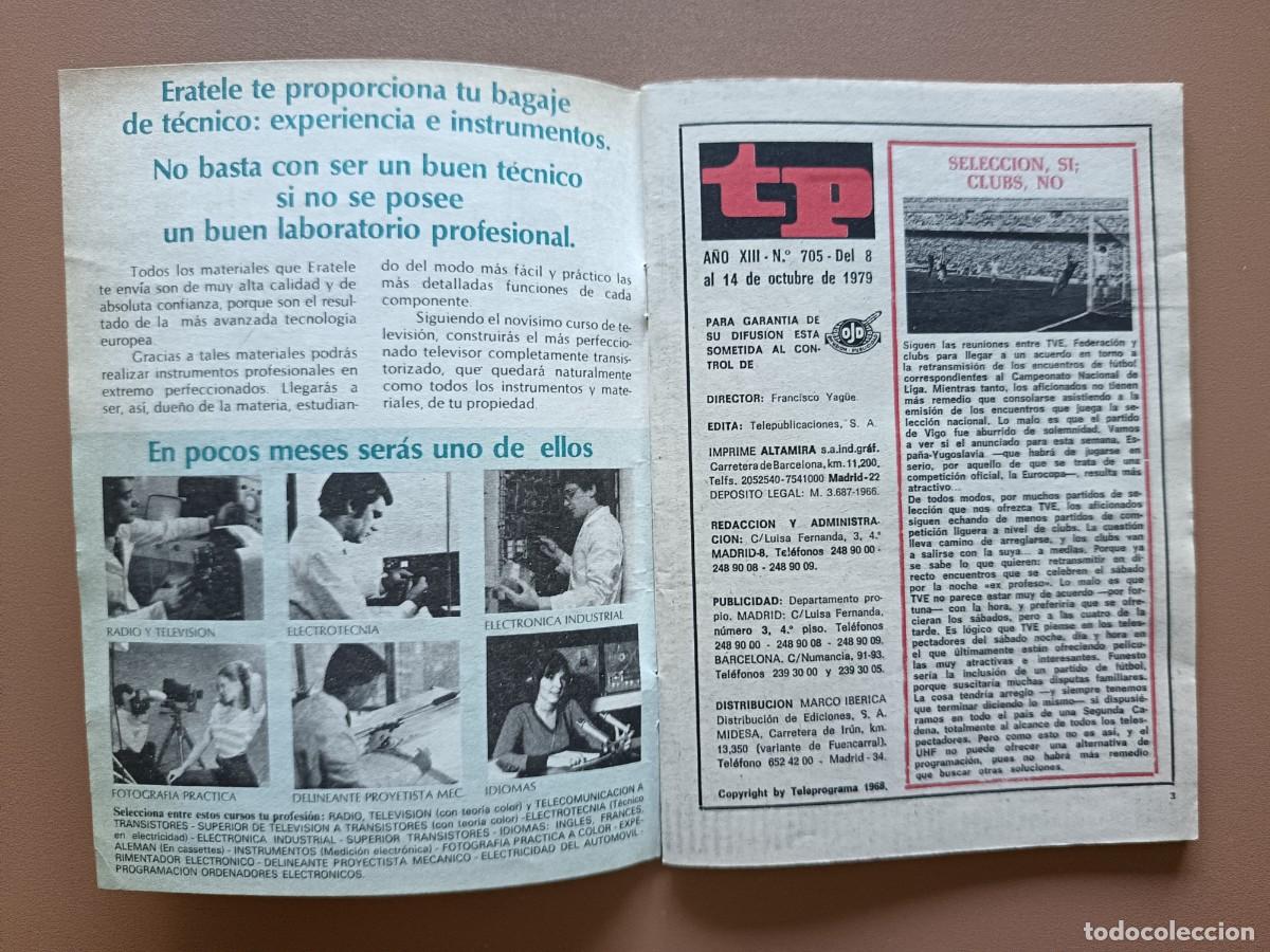 Coleccionismo de revista Teleprograma: TP- N&Uacute;MERO 705 - 1979 - Foto 2