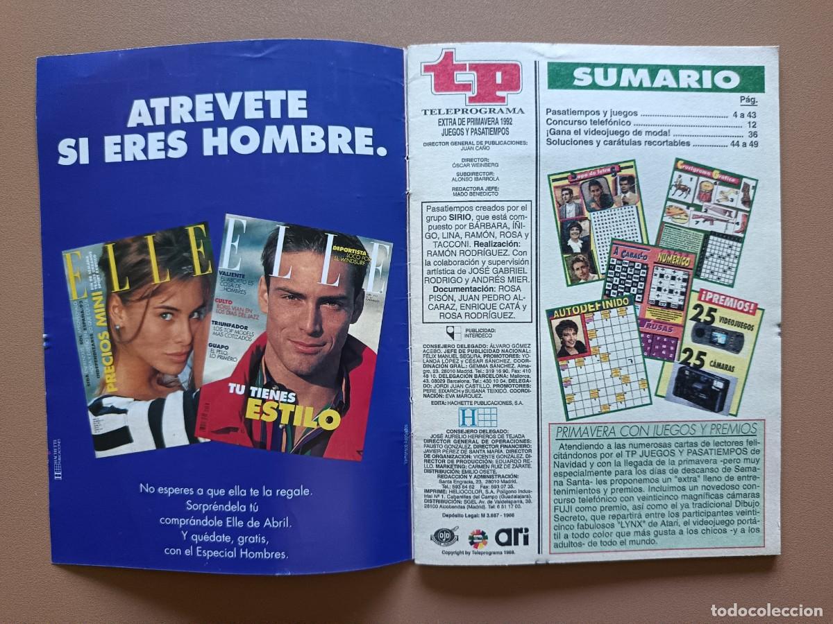 Coleccionismo de revista Teleprograma: TP- JUEGOS Y PASATIEMPOS- 1992 - Foto 2