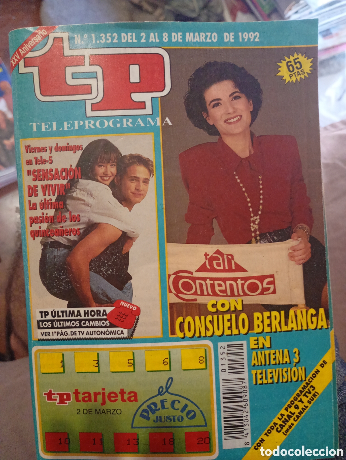 Coleccionismo de revista Teleprograma: Teleprograma 1352 Marzo 1992