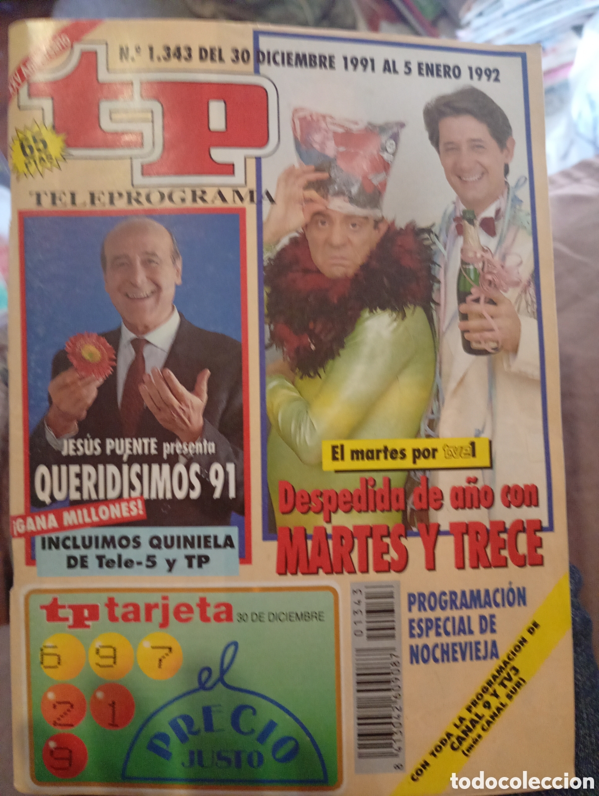 Coleccionismo de revista Teleprograma: Teleprograma 1343 Diciembre 1991 Enero 1992