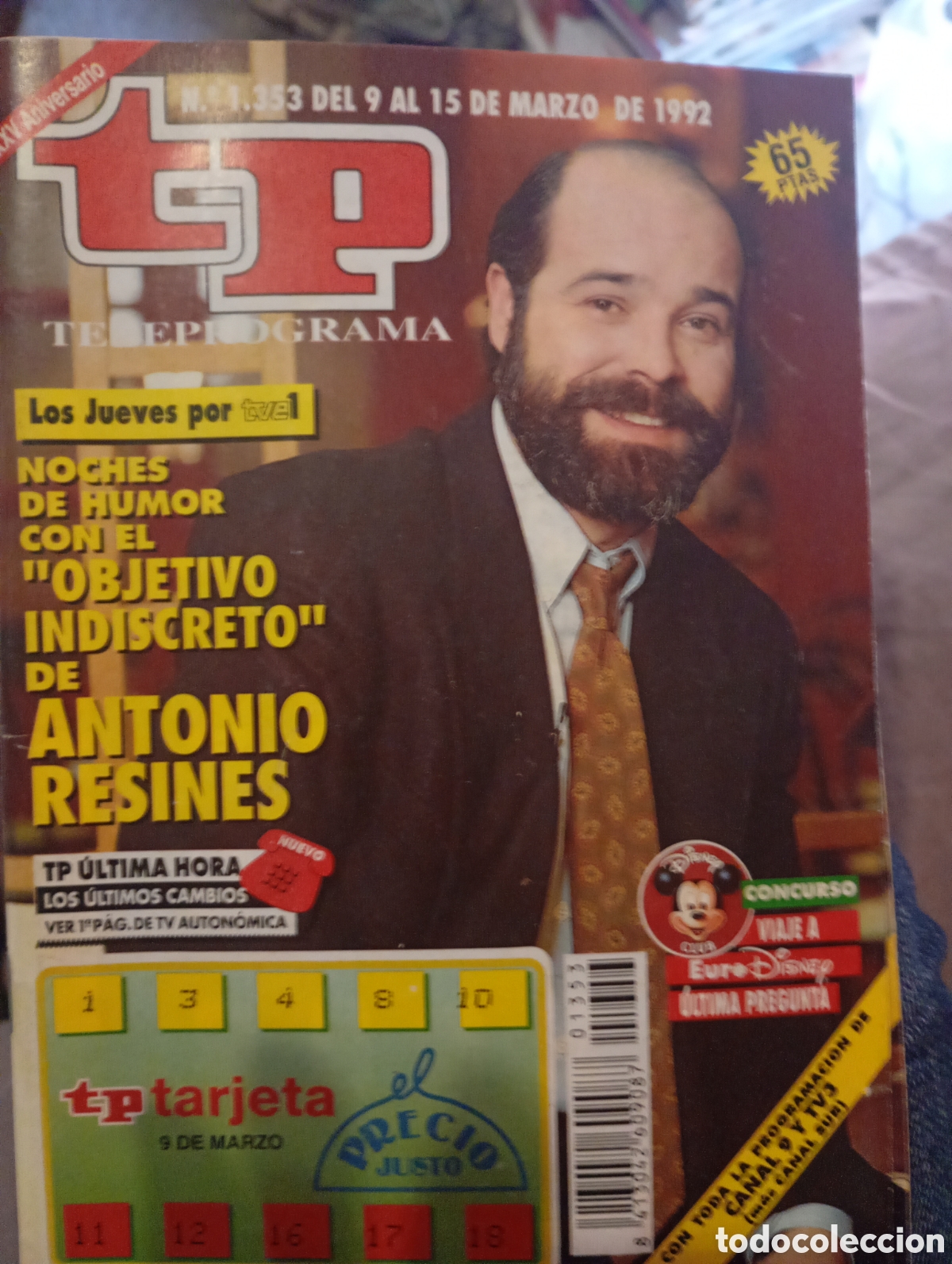 Coleccionismo de revista Teleprograma: Teleprograma 1353 Marzo 1992
