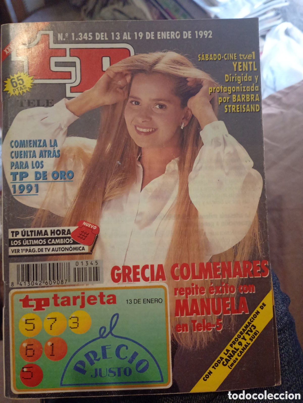 Coleccionismo de revista Teleprograma: Teleprograma 1345 Enero 1992