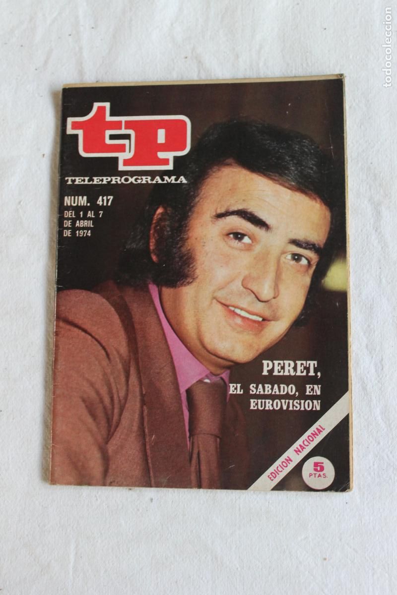 Coleccionismo de revista Teleprograma: TELEPROGRAMA N&ordm; 417 PERET EN EUROVISION - Foto 1