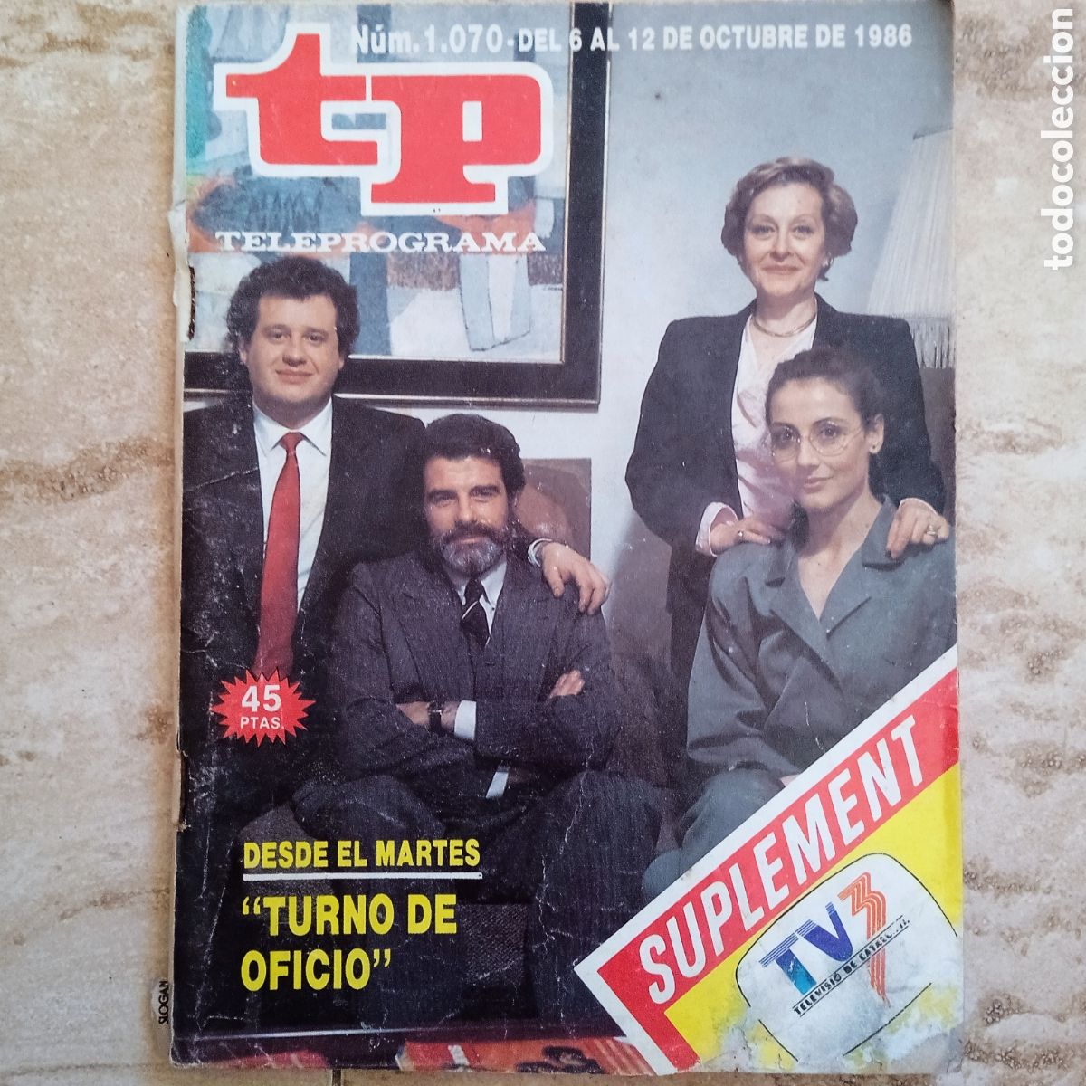 Coleccionismo de revista Teleprograma: TP teleprograma 1070 Turno de Oficio Suplement TV3 Eugenio