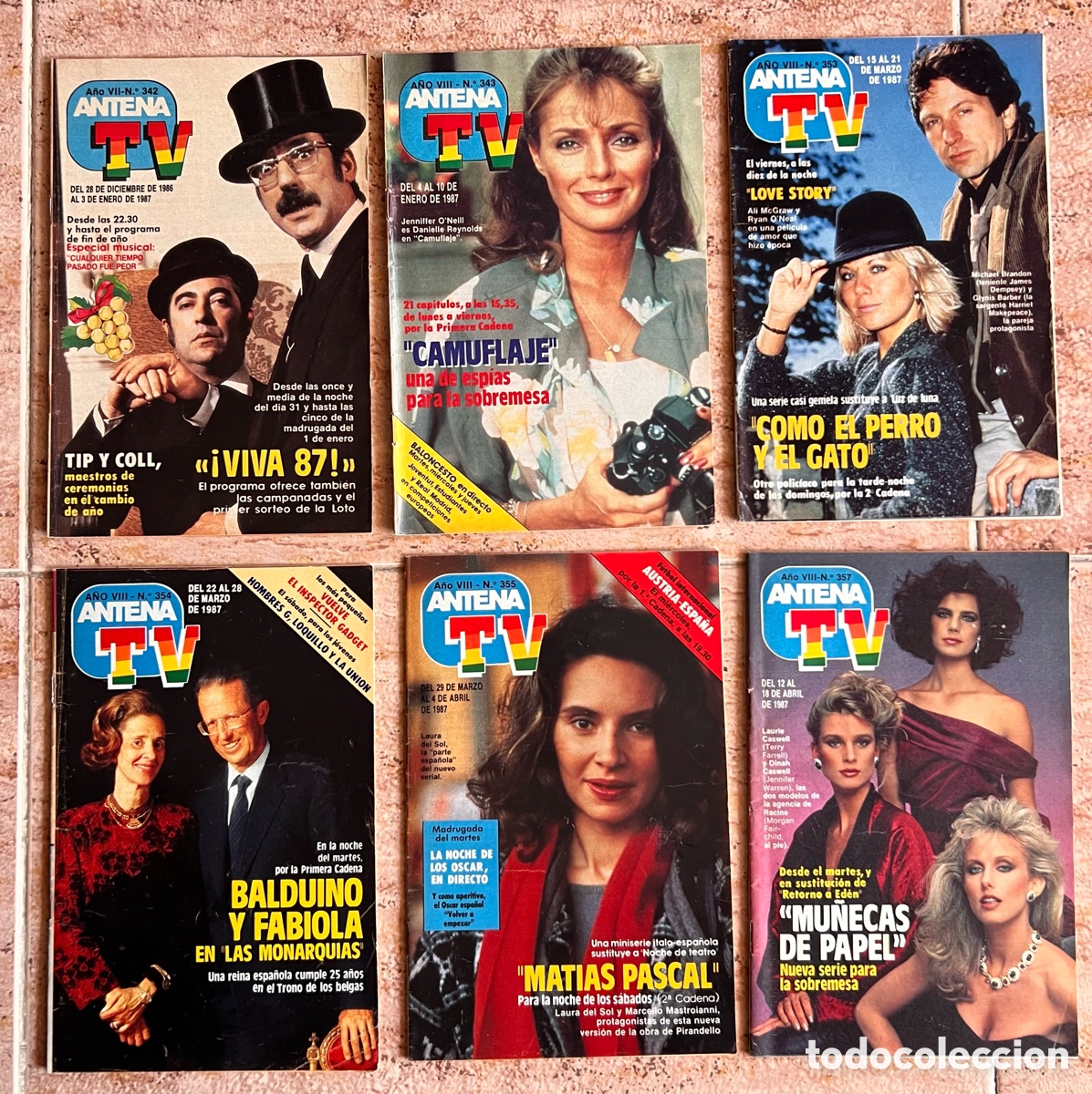 Coleccionismo de revista Teleprograma: Antena tv revista tele 1987 camuflaje Tip y Coll