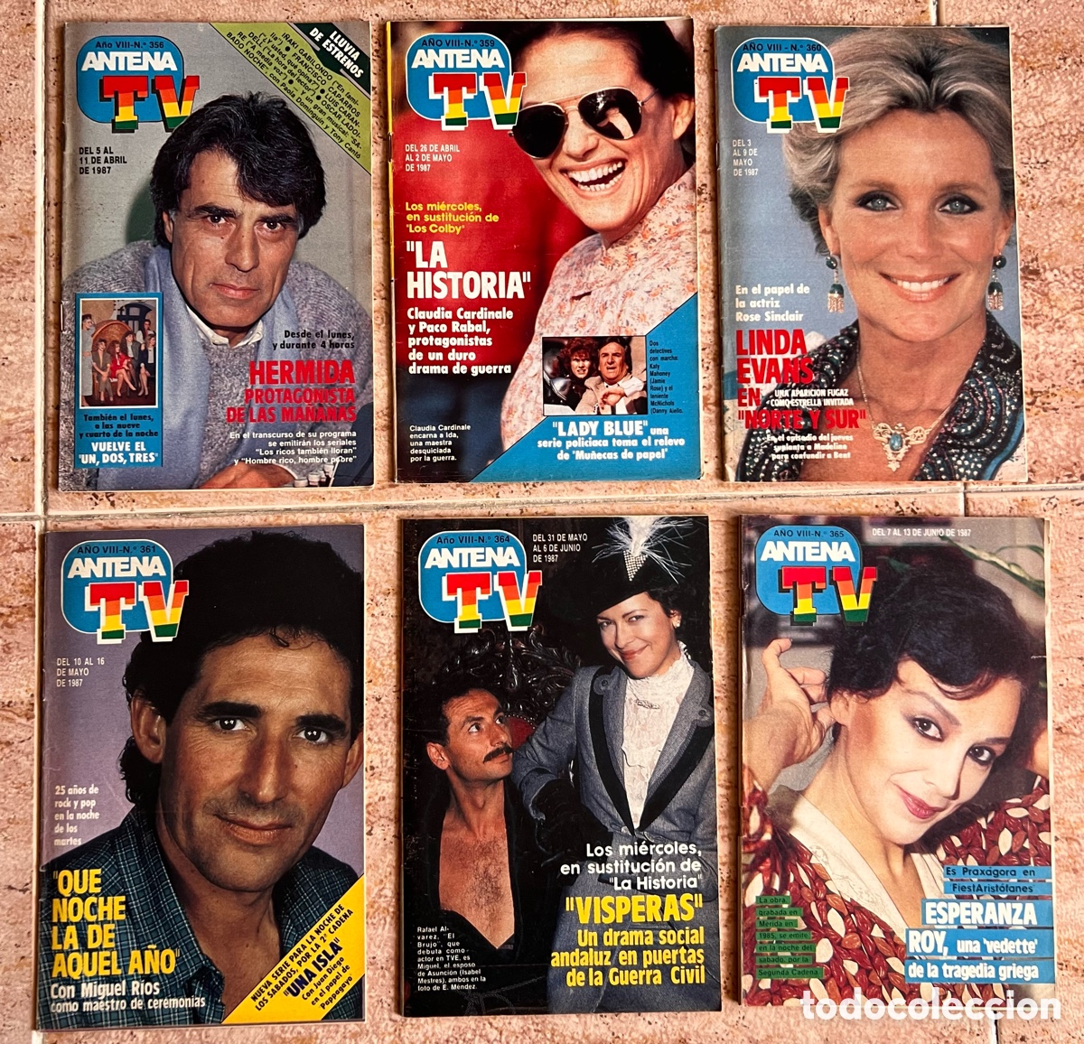 Coleccionismo de revista Teleprograma: Antena tv revista tele TP Un dos Tres Hermida Linda Evans Miguel Rios Esperanza Roy