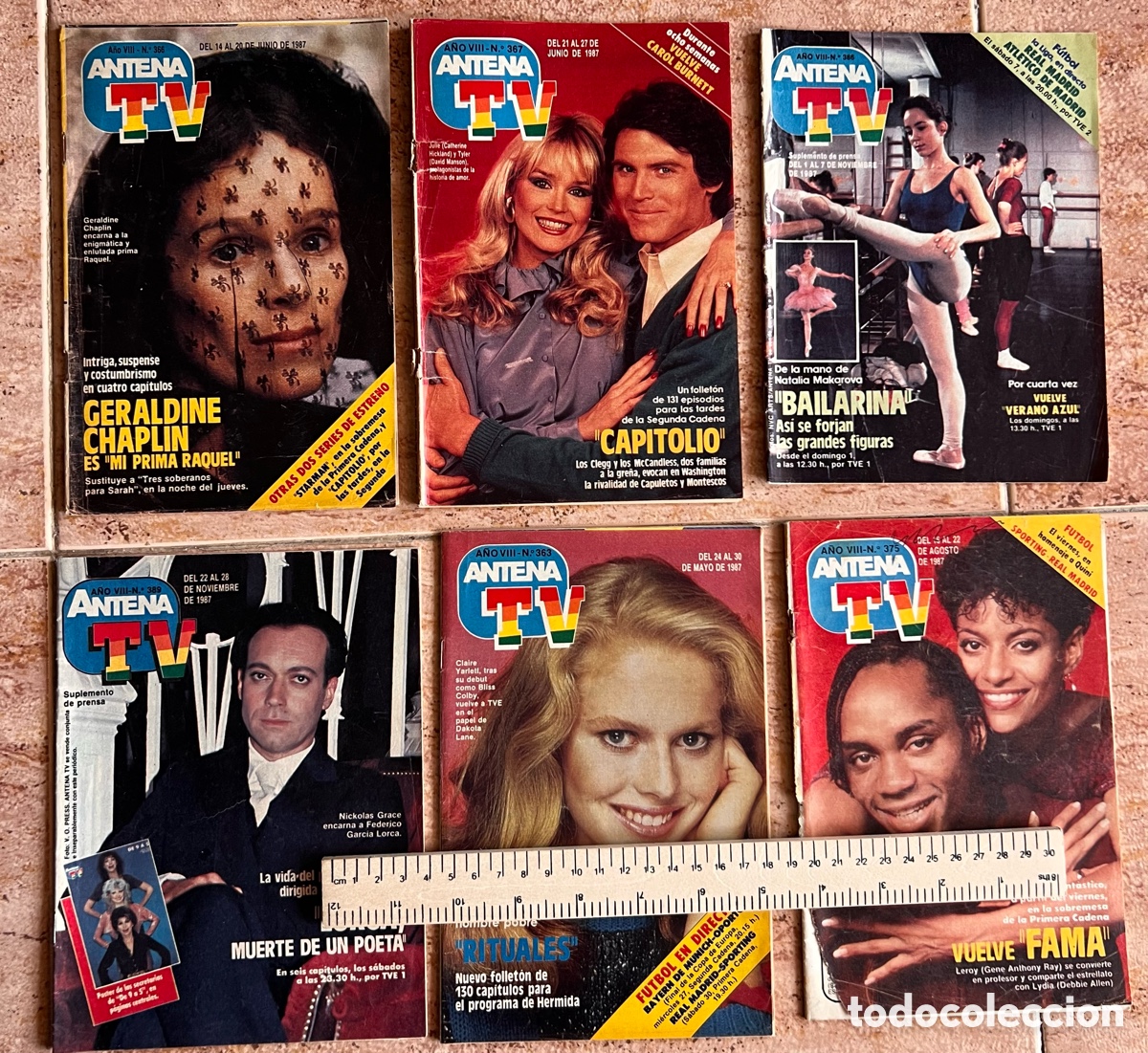 Collectionnisme de Magazine Teleprograma: Antena tv revista tele 1987 Geraldine Chaplin Fama Rituales Capitolio Lorca