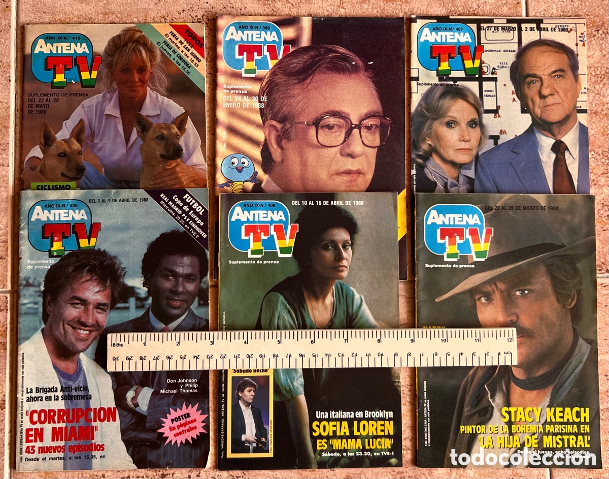 Collectionnisme de Magazine Teleprograma: Antena tv 1988 revista TV Tp Teleprograma Linda Evans Corrupci&oacute;n en Miami Stacy Keach