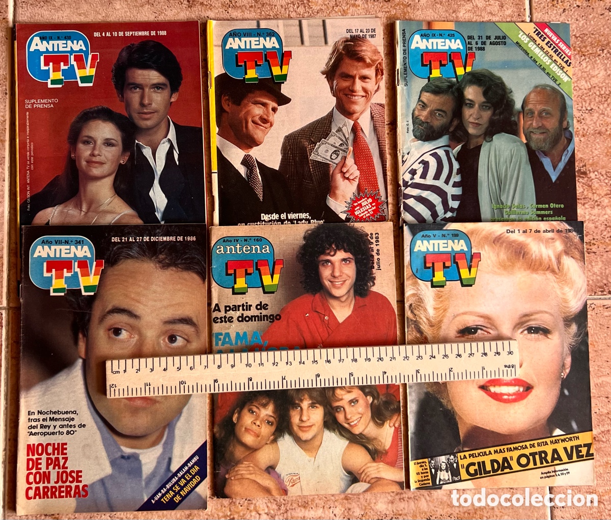 Colecionismo da Revista Teleprograma: Antena tv revista tve TP Teleprograma Remington Steel Loteria Rita Hayworth Fama