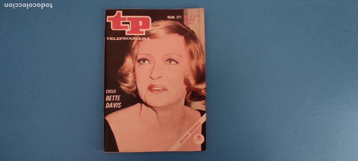 Coleccionismo de revista Teleprograma: REVISTA TP TELEPROGRAMA BETTE DAVIS N&ordm; 371