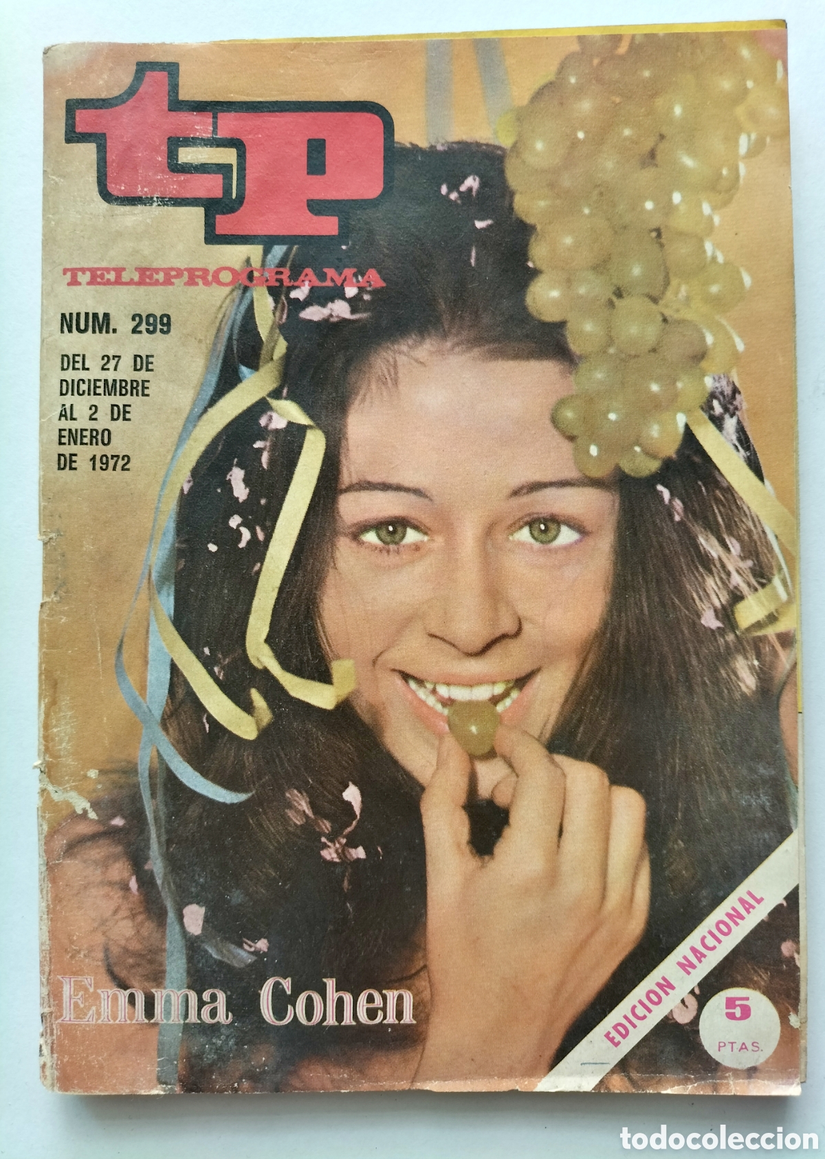 Coleccionismo de revista Teleprograma: Tele programa TP n&uacute;mero 299. Emma Cohen.