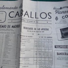 Coleccionismo de Revista Temas Españoles: SUPLEMENTODE CABALLOS 2 DE JUNIO DE 1.951 MADRID. Lote 58678768