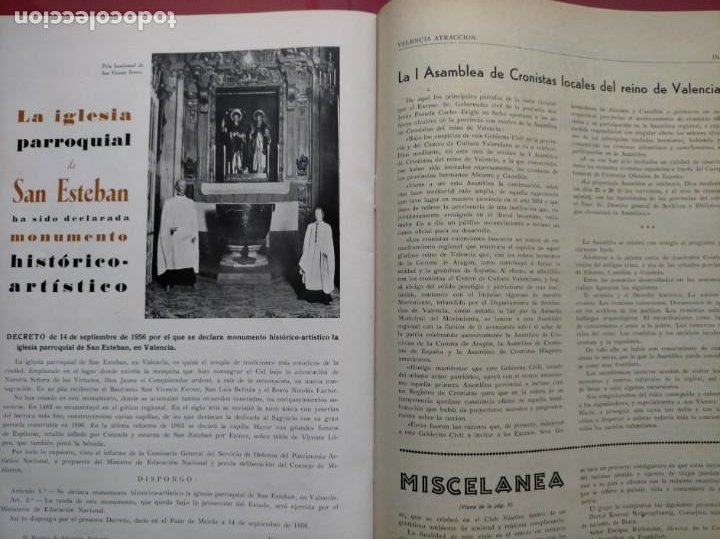 Coleccionismo de Revista Temas Españoles: VALENCIA ATRACCION, 2 REVISTAS ANTIGUAS , AÑOS NOVIEMBRE 1956- DICIEMBRE 1958 - Foto 5 - 222269687