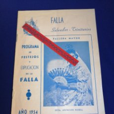 Coleccionismo de Revista Temas Españoles: FALLA SALVADOR-TRINITARIOS AÑO 1954 LLIBRET DE LA FALLA